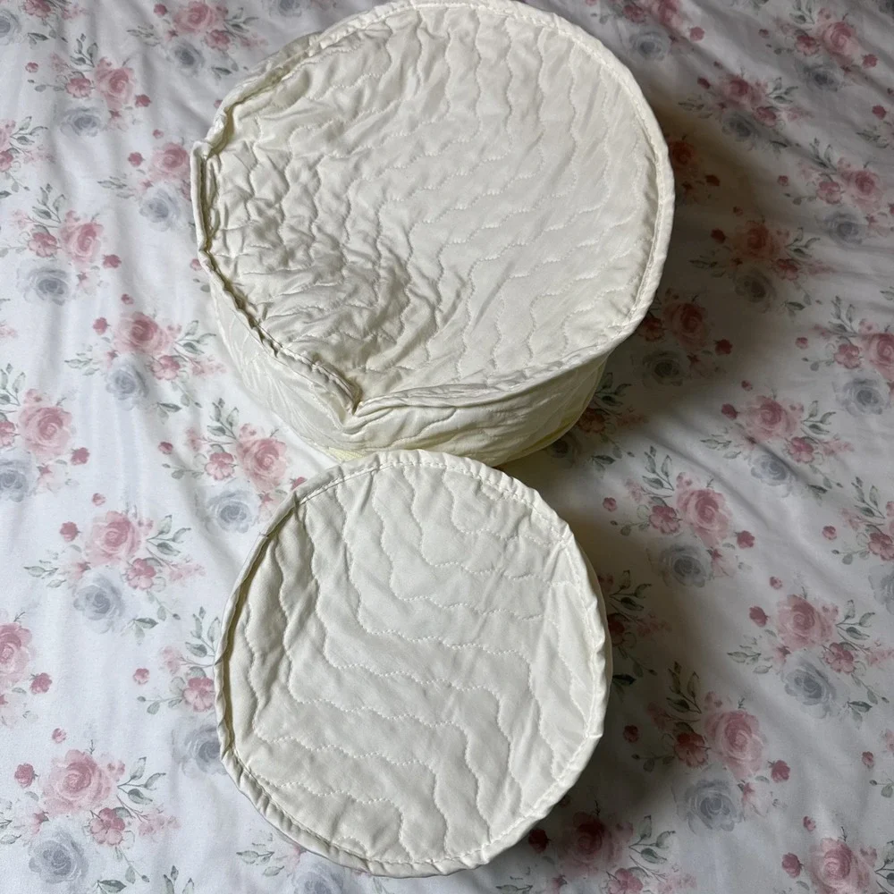 Vintage Quilted Dish Storage Protectors Set of 2 White Kitchen‎ Organizer